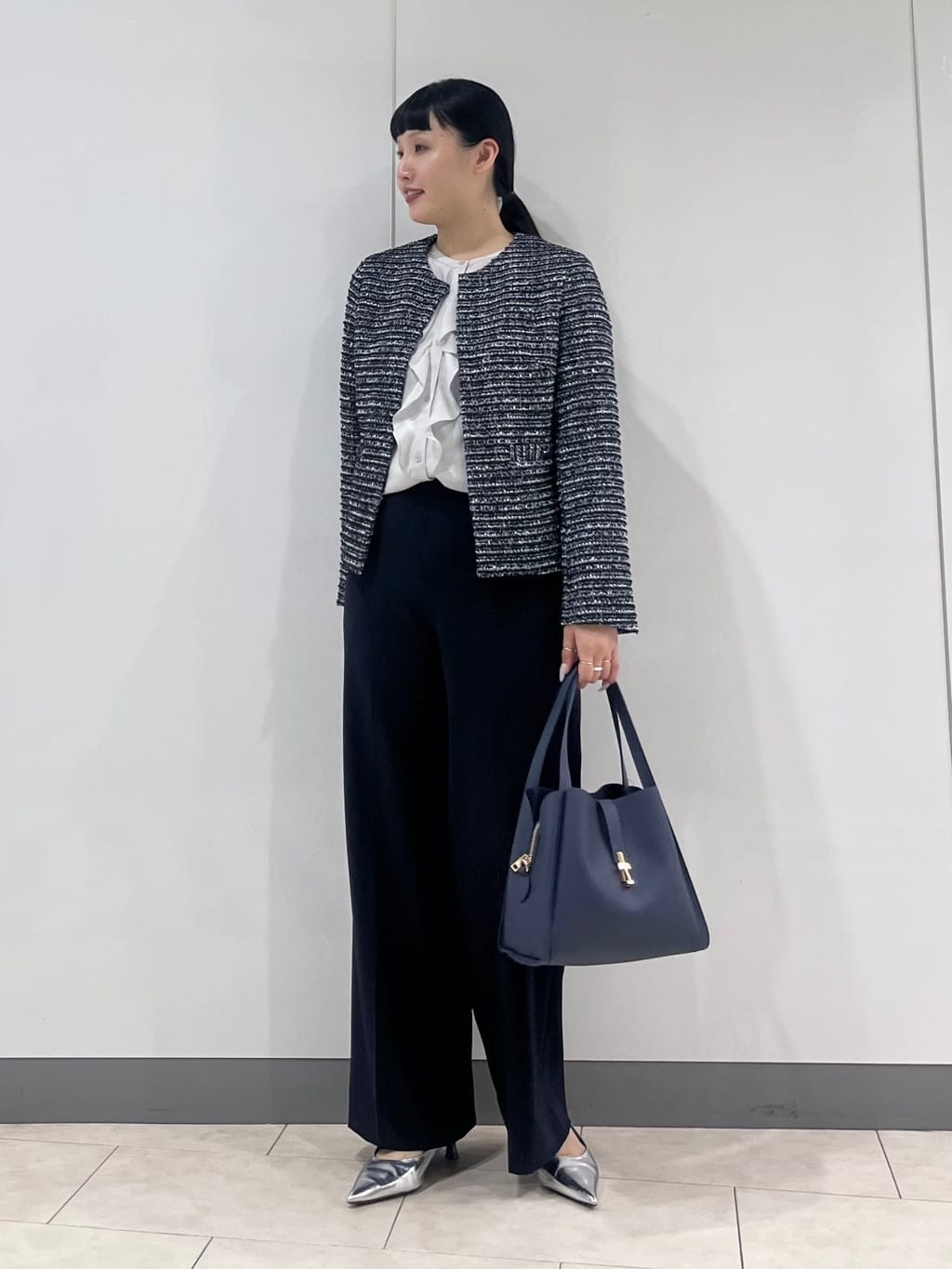 hasuさんの「INDIVI｜【セレモニー／洗える】ミックスツイードライトジャケット」を使ったコーディネート