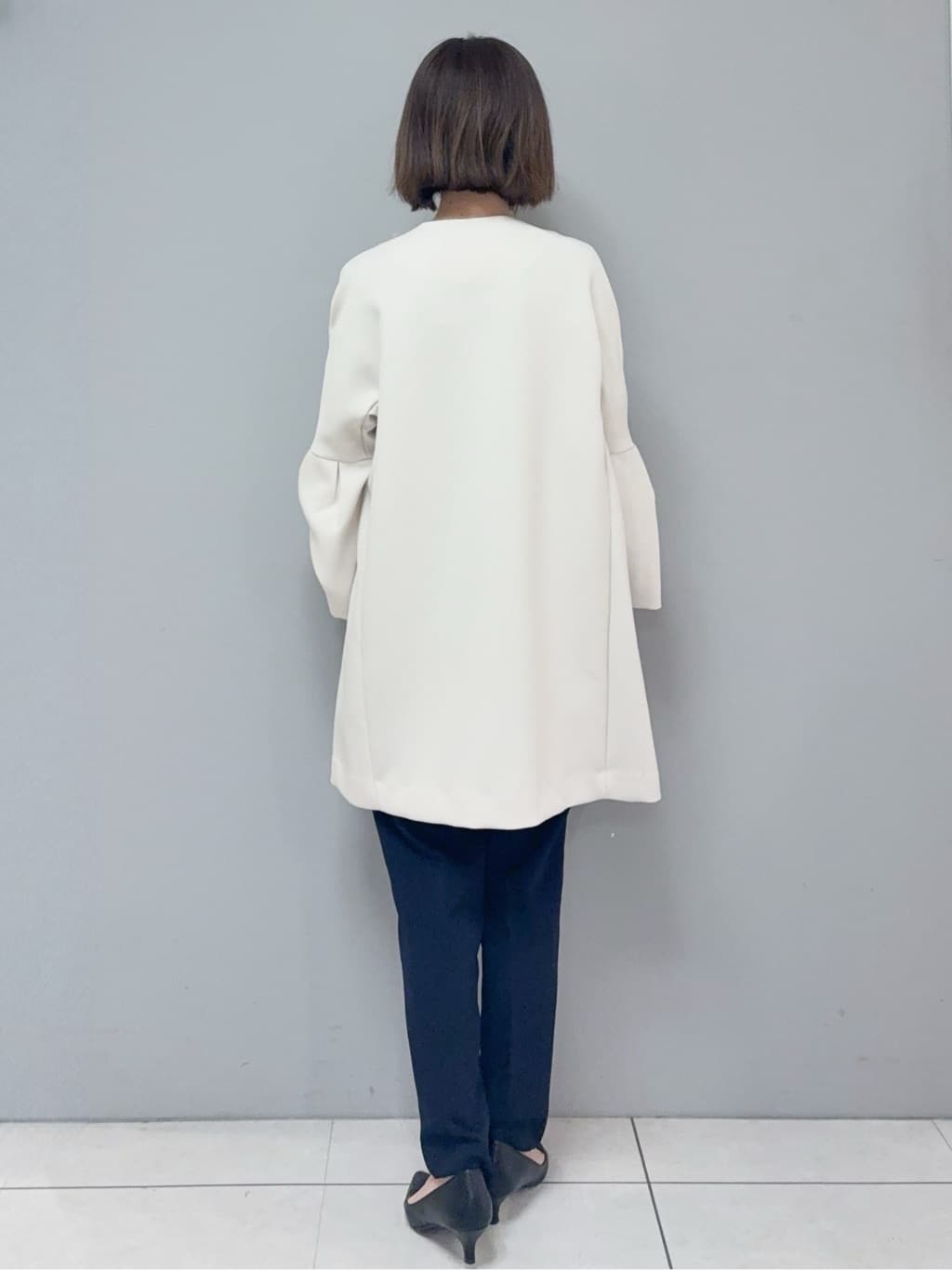 yさんの「OPAQUE.CLIP｜フレアスリーブミドルコート【洗濯機OK】」を使ったコーディネート