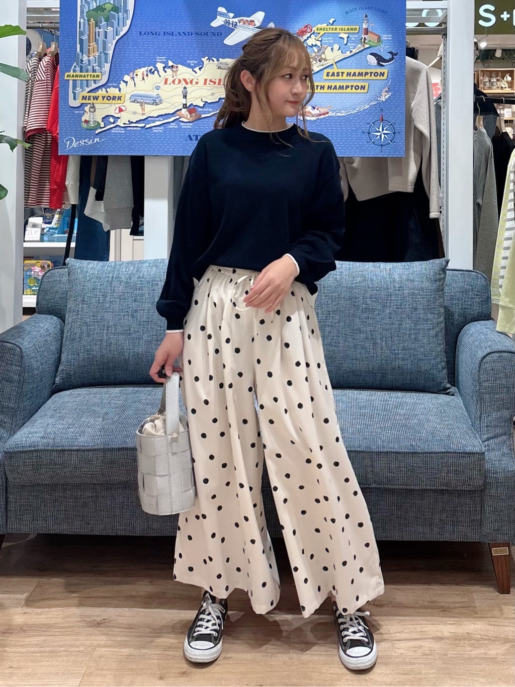 yuinaさんの「Dessin｜【洗える】バイカラーデザインニット」を使ったコーディネート