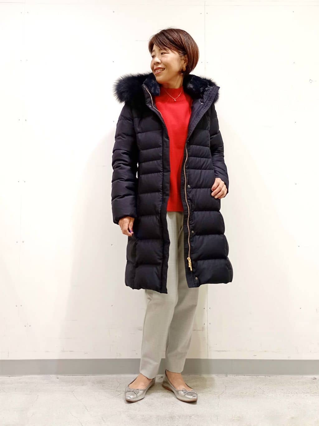 Kさんの「INDIVI｜【名品／撥水／抗菌防臭】ロング丈リサイクルダウンコート」を使ったコーディネート