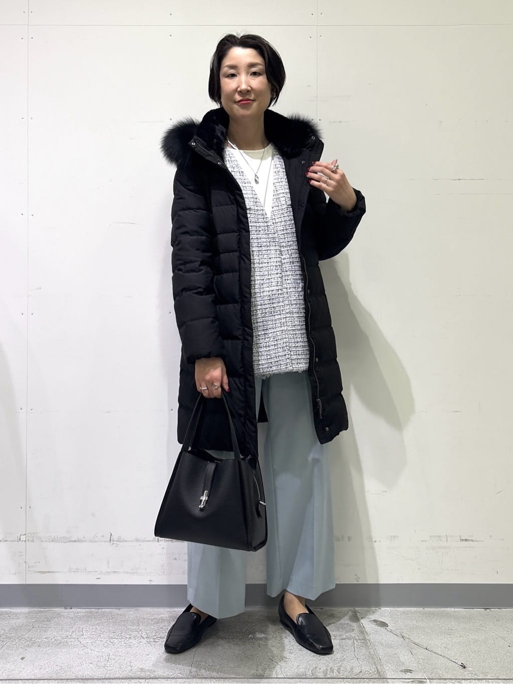 yuriさんの「INDIVI｜【新作褒められパンツ】快温ワイドパンツ」を使ったコーディネート
