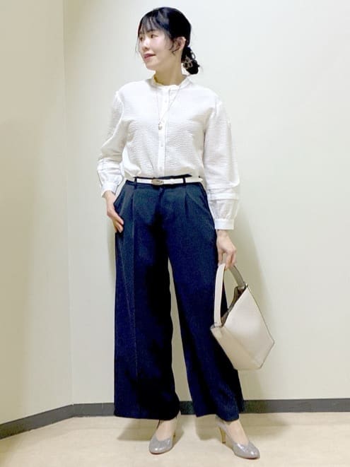 beni_gingerさんの「Reflect｜【ゆったり着られる◎】バンドカラーシャツブラウス」を使ったコーディネート