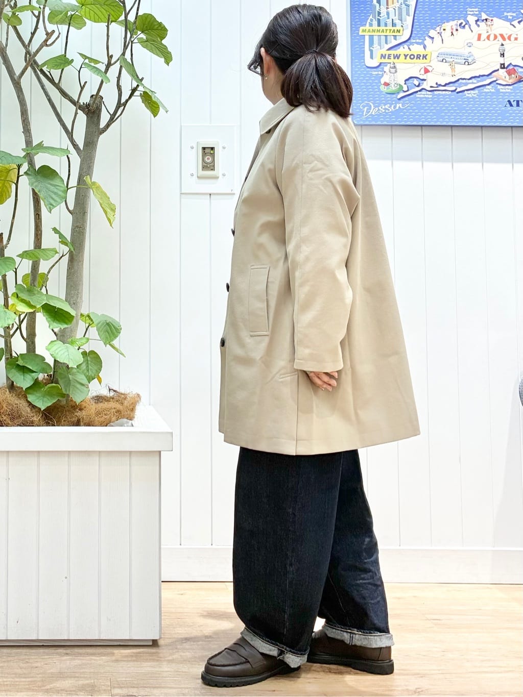 msatoさんの「Dessin｜【花粉ガード/撥水加工/洗える】ステンカラースプリングコート」を使ったコーディネート