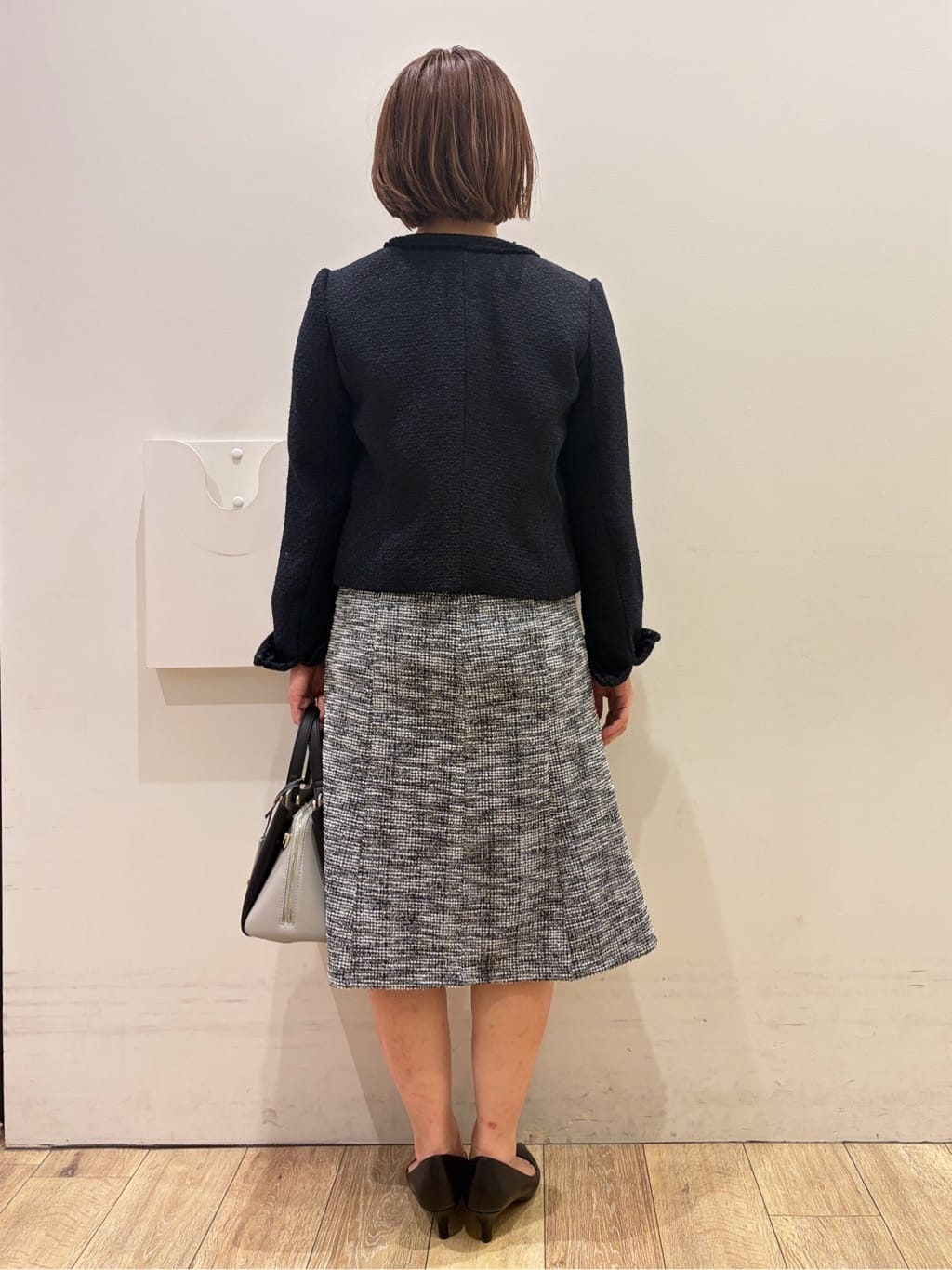 YUKOさんの「index｜《通勤／セットアップ対応》ノーカラーツイードジャケット【洗濯機OK】」を使ったコーディネート