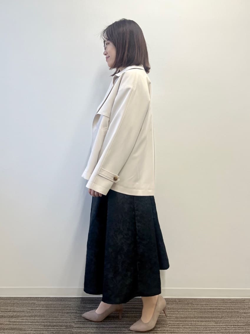saoriさんの「【撥水／花粉防止／手洗い可】ショートトレンチコート」を使ったコーディネート