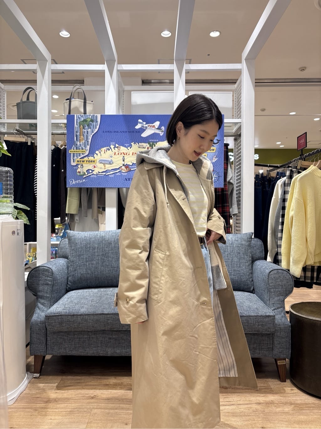 risaさんの「Dessin｜シャンブレースプリングコート」を使ったコーディネート