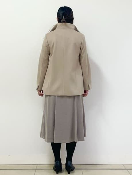 chisaさんの「Reflect｜【SS-4Lサイズ／衿が顔に当たらない◎】スタンドネックミドルコート」を使ったコーディネート