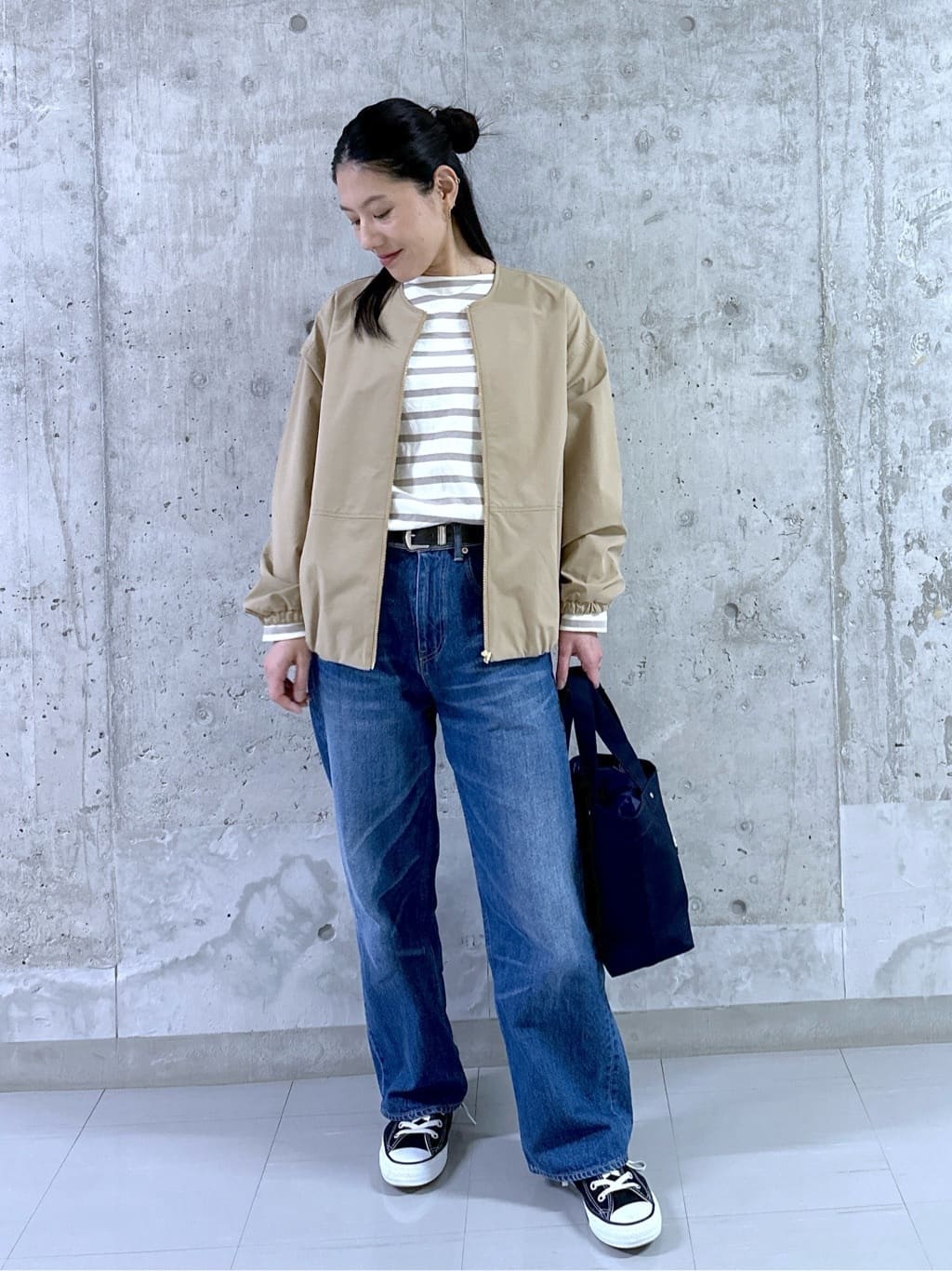 kumiさんの「Dessin｜【洗える】クルーネックボーダーカットソー」を使ったコーディネート