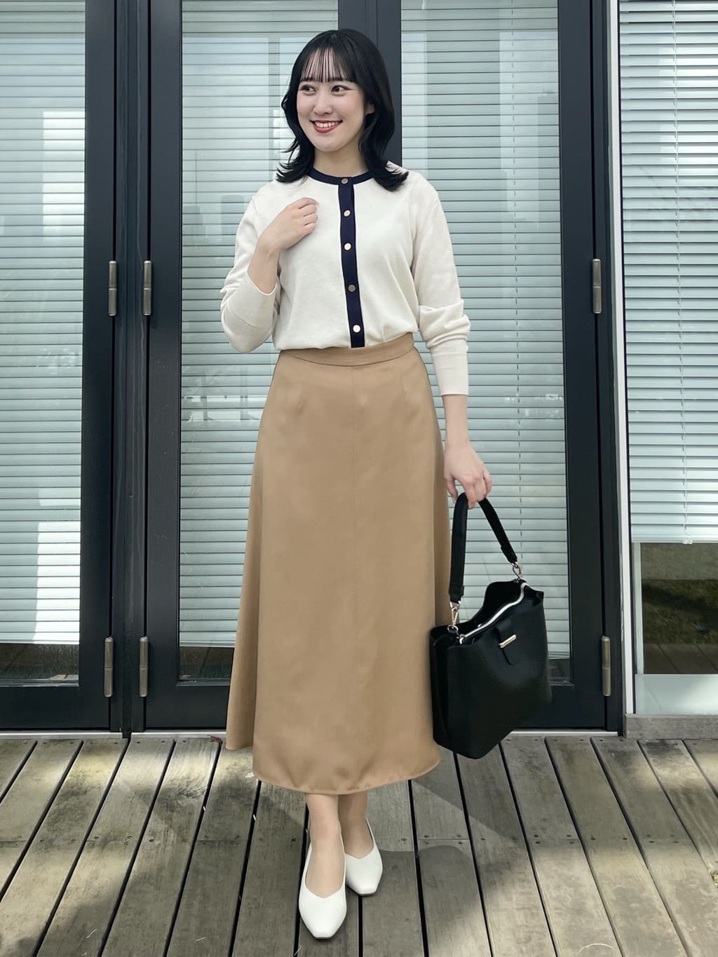 yukariさんの「Reflect｜【アンサンブル可】バイカラーカーディガン」を使ったコーディネート