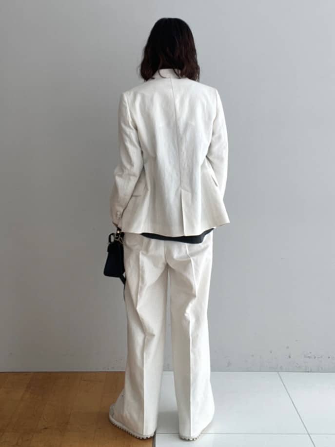 misaさんの「DRESSTERIOR｜【セットアップ可】リネンブレンドダブルブレストジャケット」を使ったコーディネート