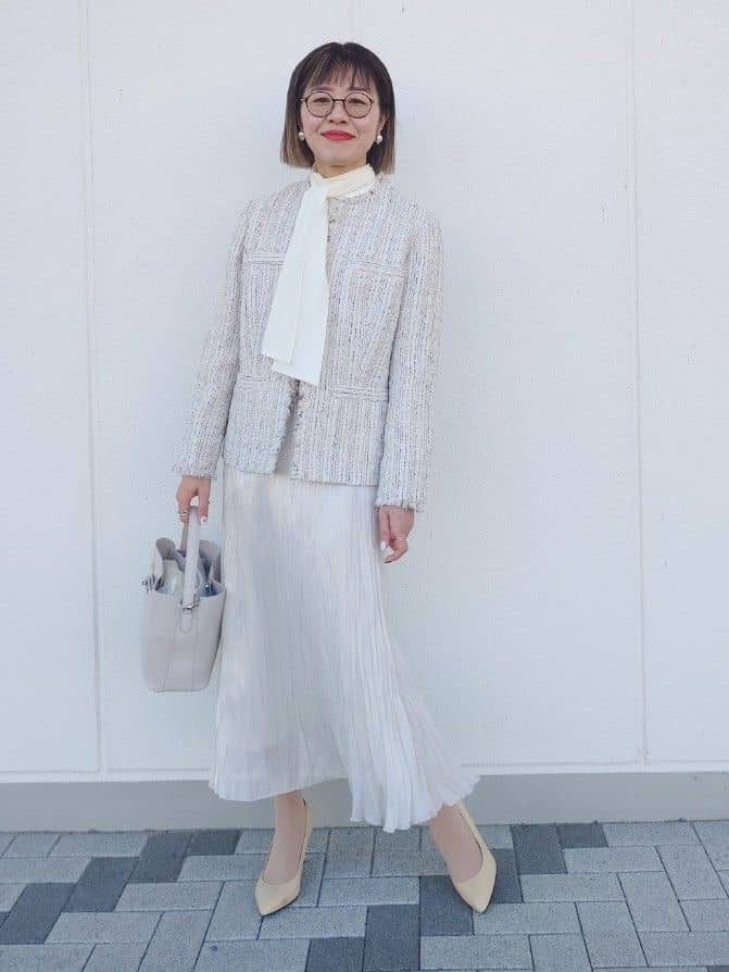 MUTSUKOさんの「UNTITLED｜【仕事着/スーツ】ファンシーツイード ジャケット」を使ったコーディネート
