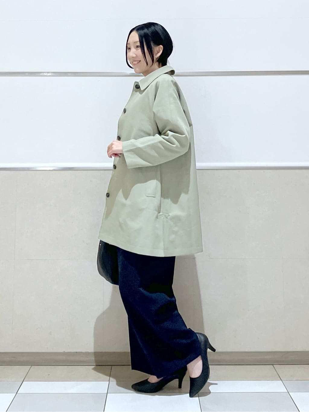 eriko さんの「Dessin｜【花粉ガード/撥水加工/洗える】ステンカラースプリングコート」を使ったコーディネート