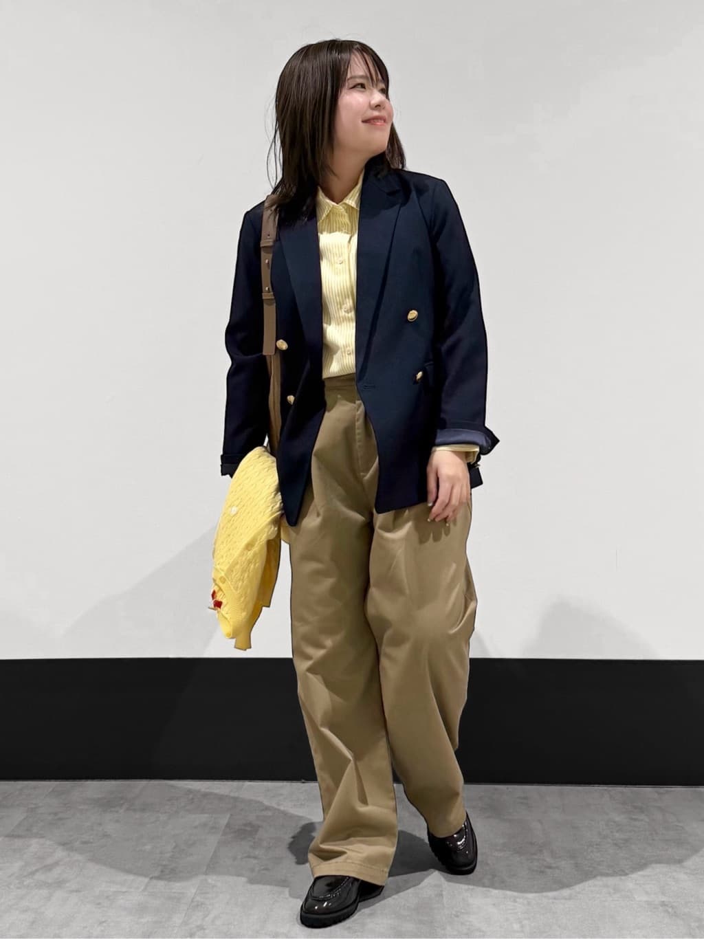 macchaさんの「THE SHOP TK｜【通勤にもデイリーにも】CAVIAN 金ボタンダブルブレストジャケット」を使ったコーディネート