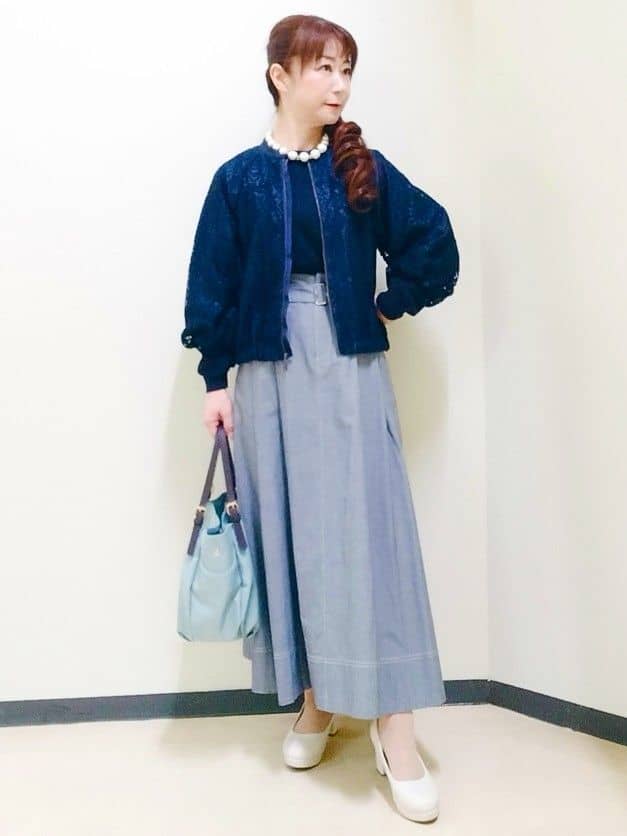 花さんの「Reflect｜ダンガリータックフレアスカート」を使ったコーディネート
