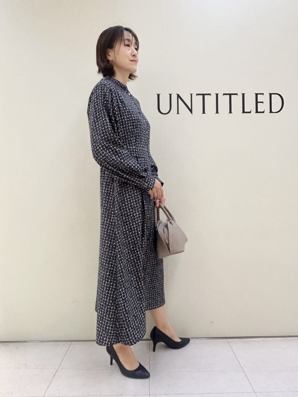 Mikiさんの「UNTITLED｜【洗える/きれいめ】クラシカルツイードワンピース」を使ったコーディネート
