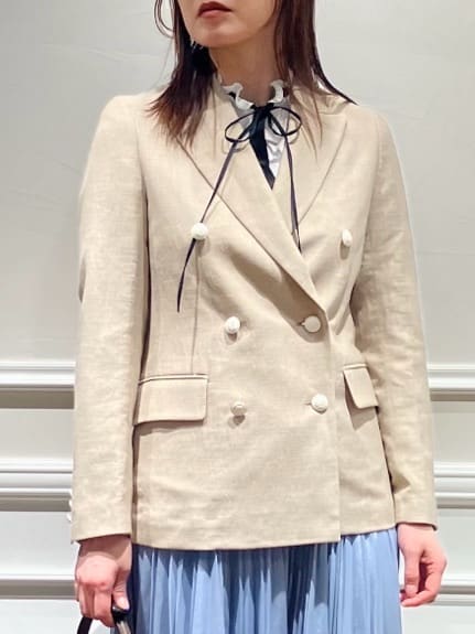 TSUKUIさんの「DRESSTERIOR｜【セットアップ可】リネンブレンドダブルブレストジャケット」を使ったコーディネート