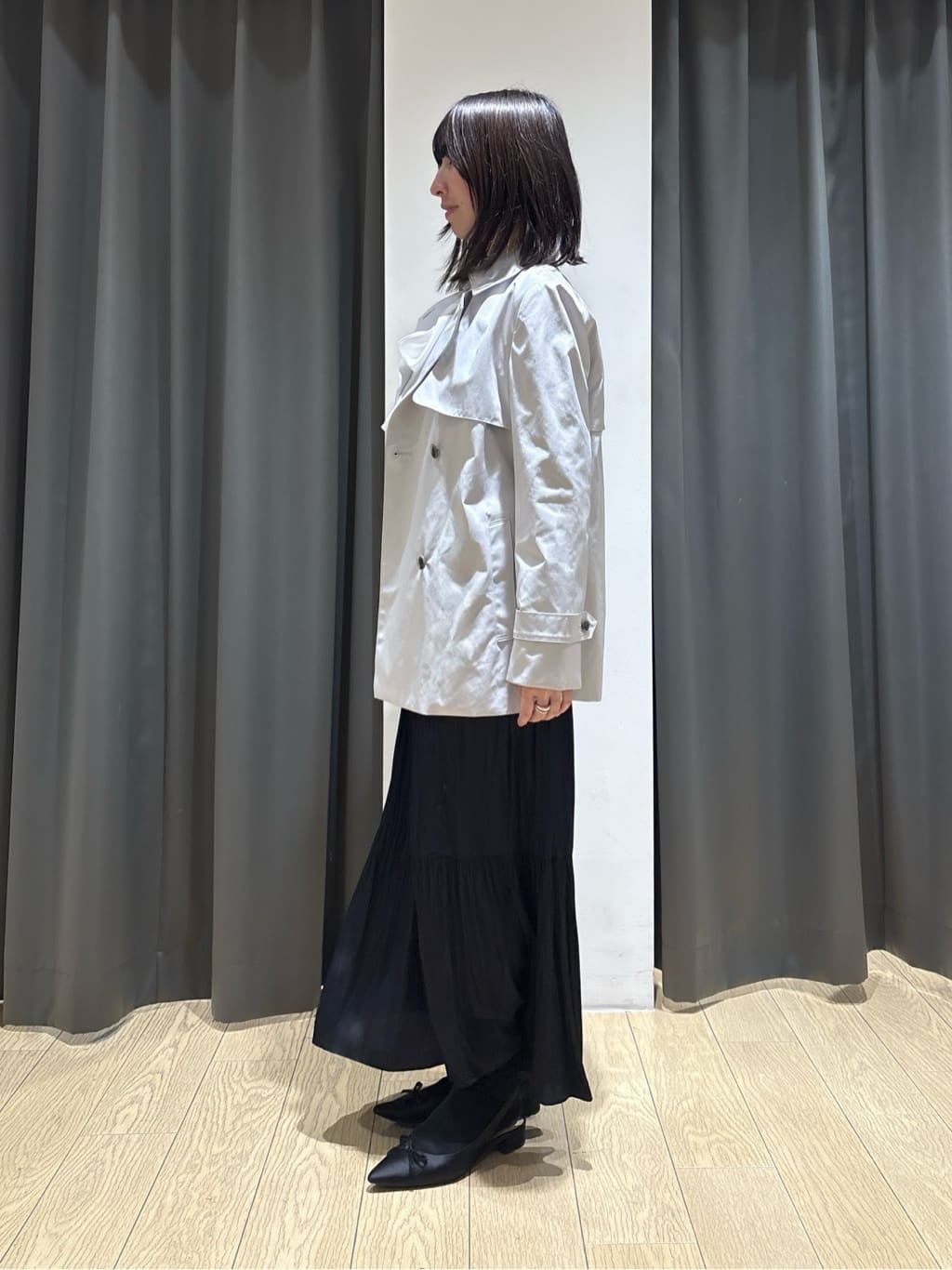Yoshimiさんの「INDIVI｜【軽量／SETUP可能】ストレッチツイードジャケット」を使ったコーディネート