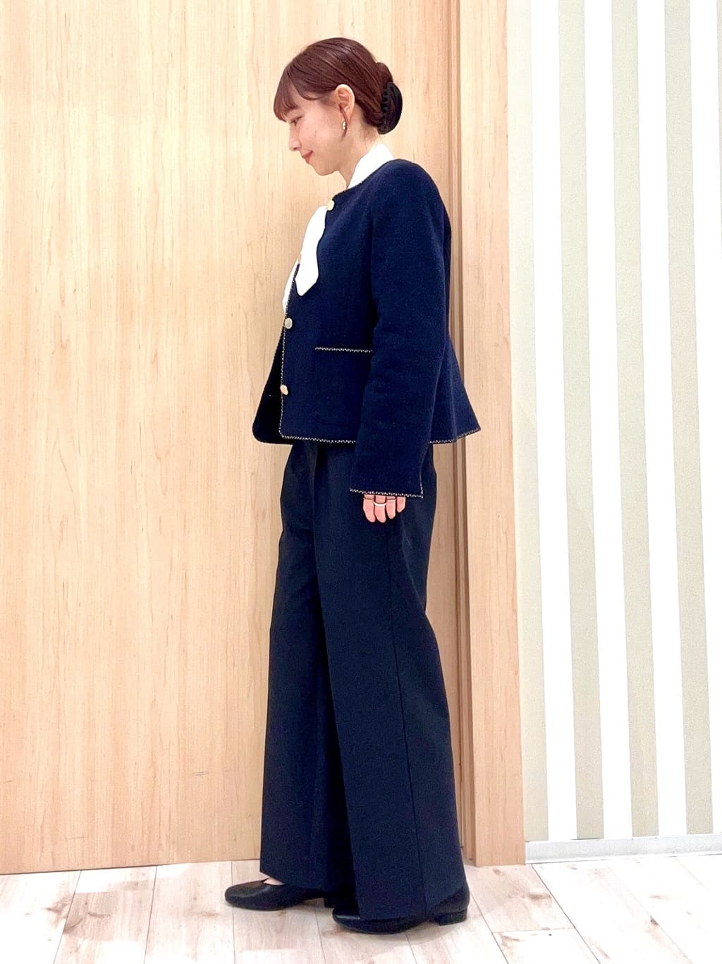 ririさんの「SHOO･LA･RUE｜【洗濯機可/S-3L】リボンボウタイが魅力　大人の華やかブラウス」を使ったコーディネート