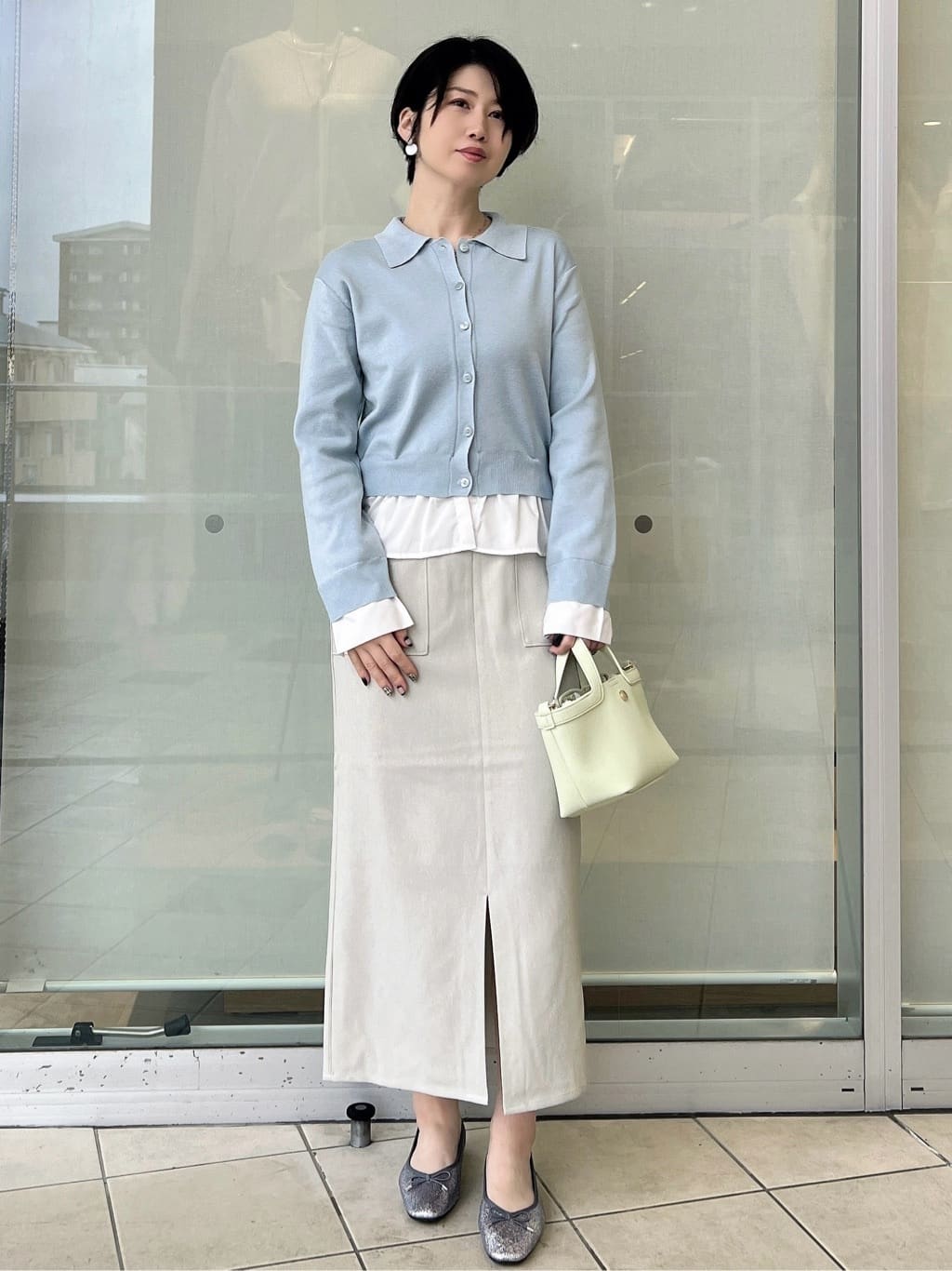 yo-koさんの「OPAQUE.CLIP｜ポロ衿シャツドッキングニット【洗濯機OK】」を使ったコーディネート