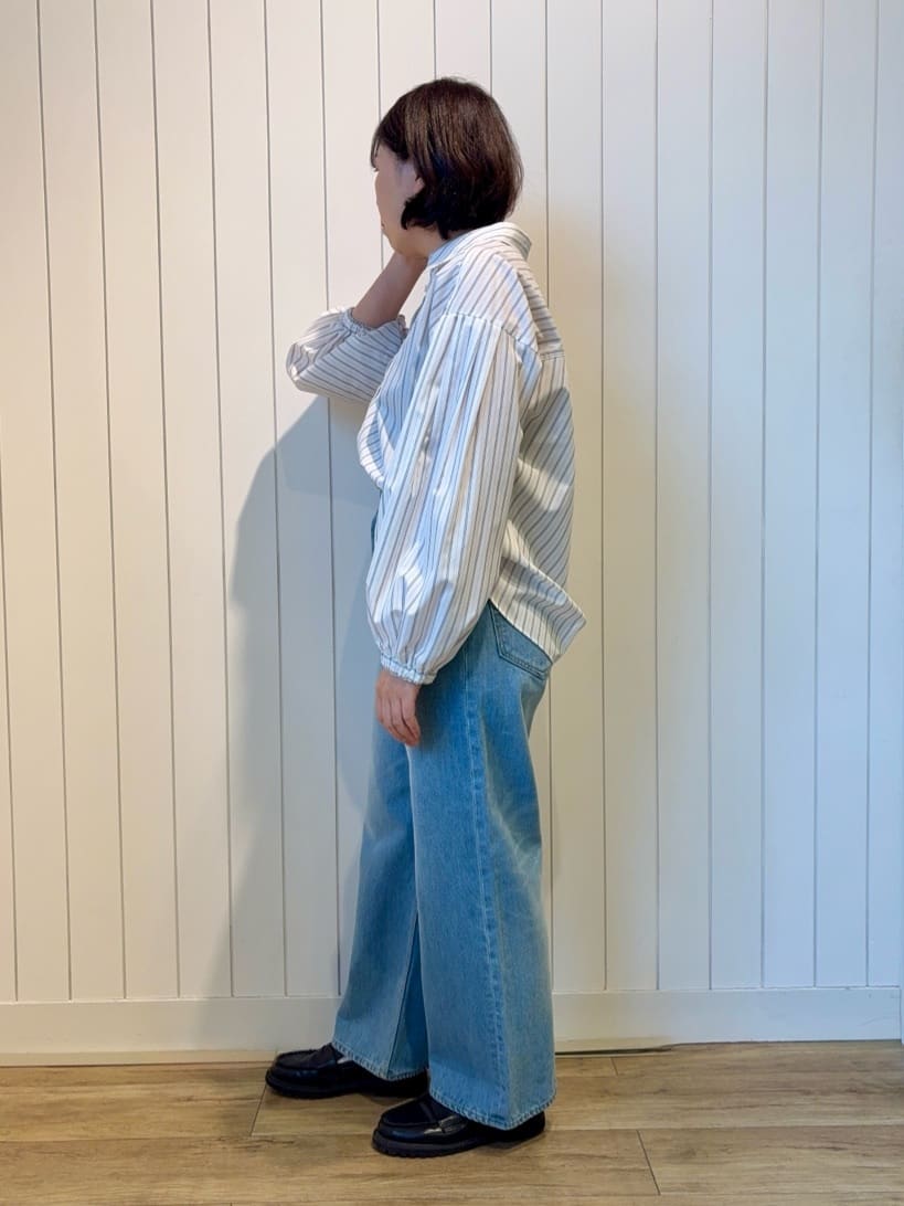 Kikuchi さんの「Dessin｜【洗える】バルーンスリーブバンドカラーシャツ」を使ったコーディネート