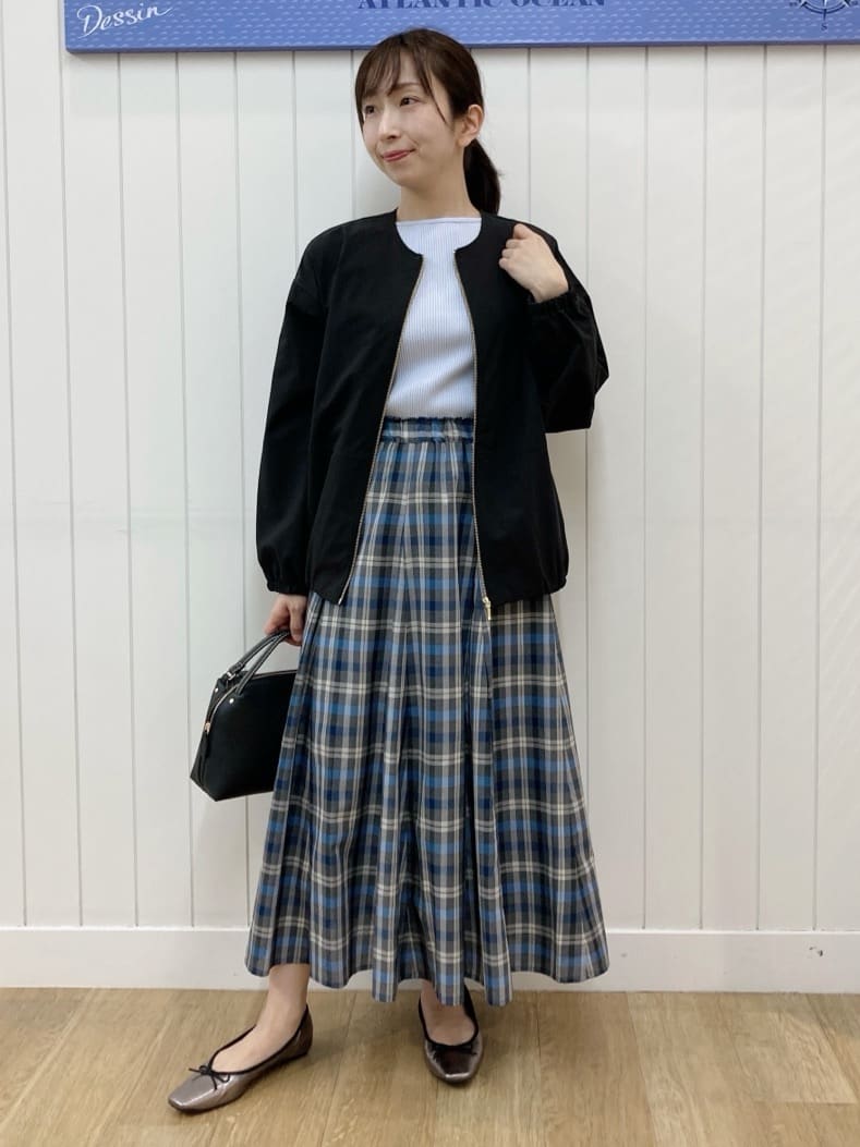 yoshiさんの「Dessin｜【洗える】ボートネックリブニット」を使ったコーディネート