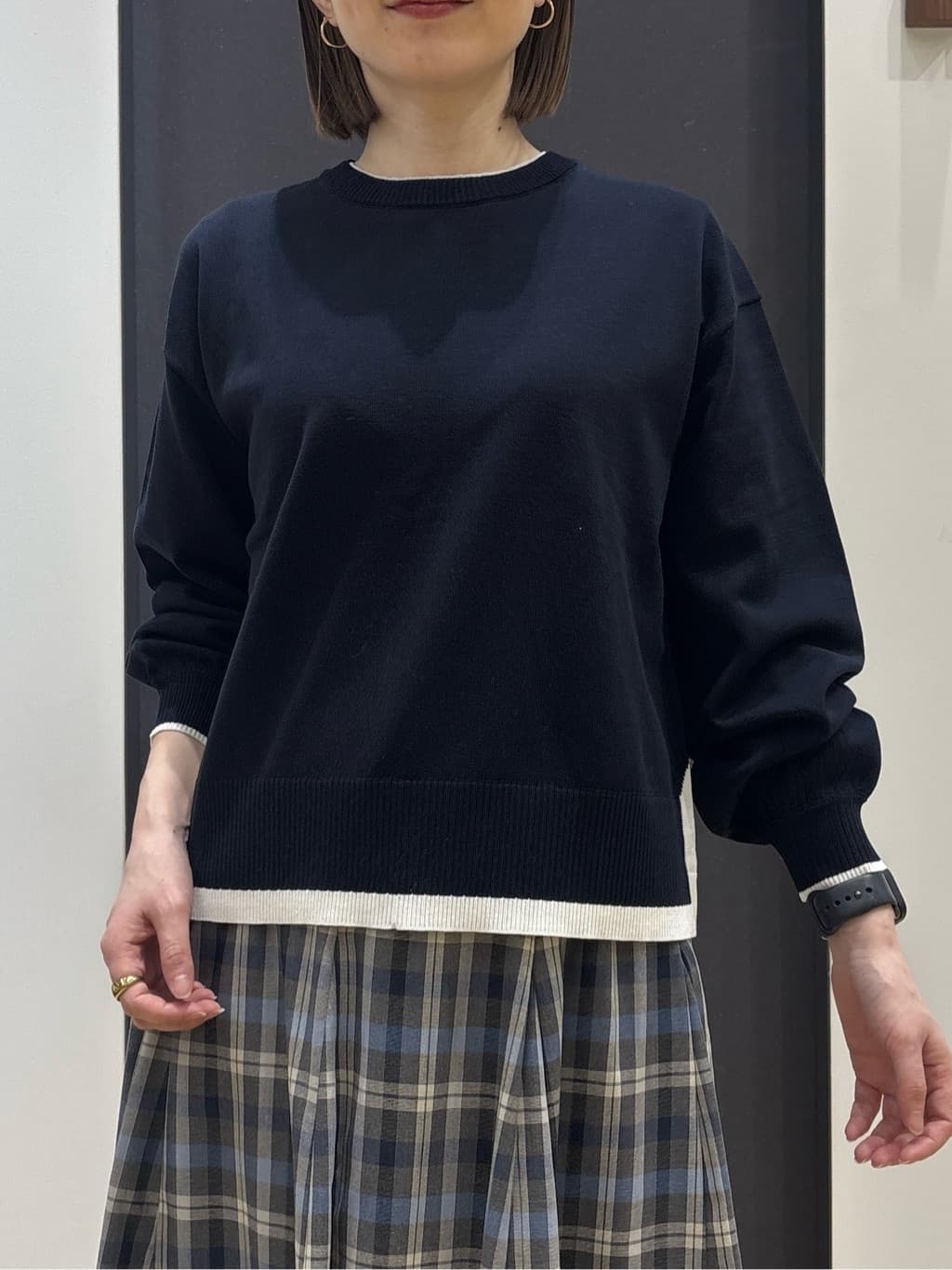 risaさんの「Dessin｜【洗える】バイカラーデザインニット」を使ったコーディネート