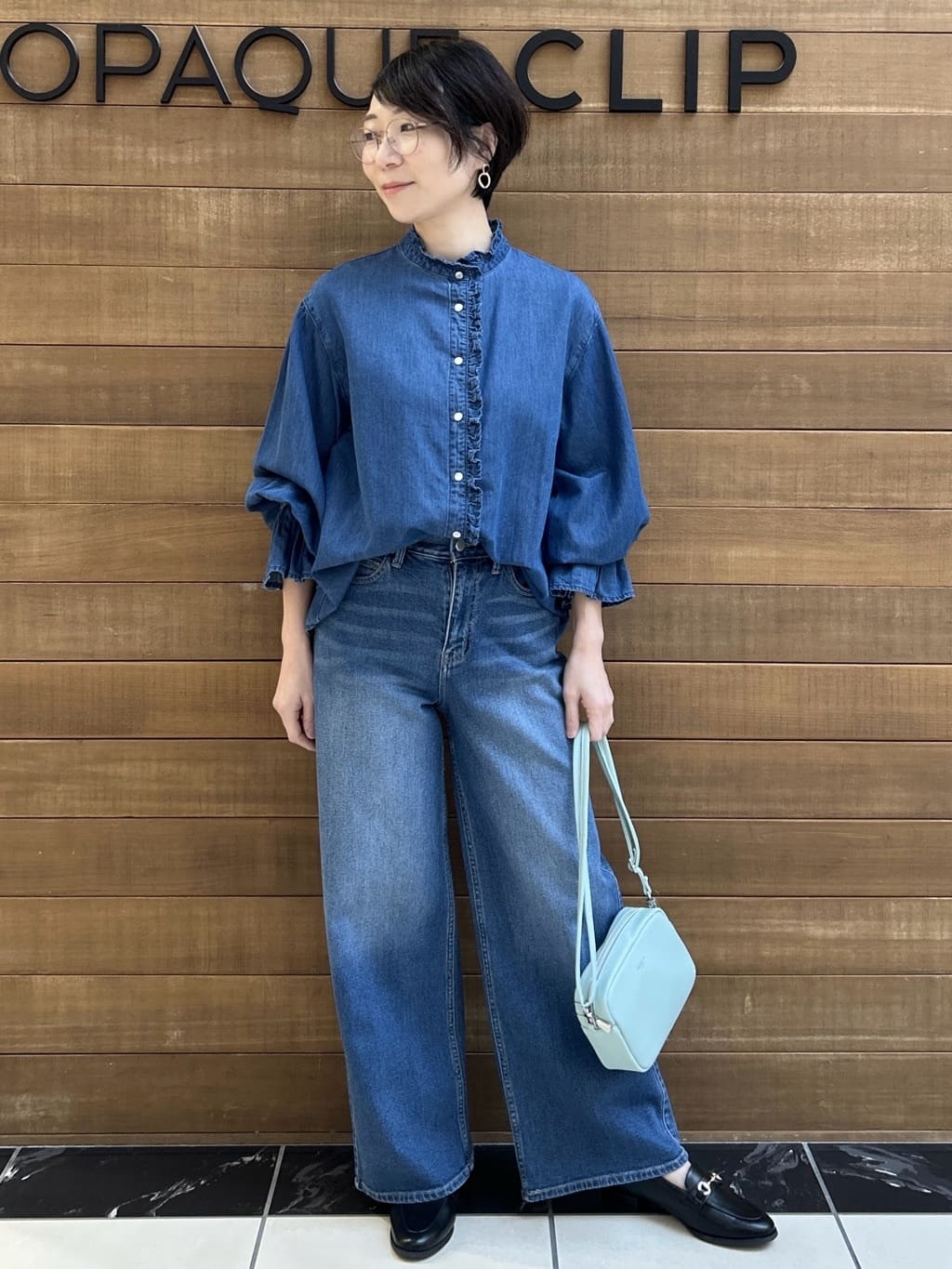 ゆうあさんの「OPAQUE.CLIP｜【軽量／長さ調整可能】スクエアミニショルダーバッグ」を使ったコーディネート
