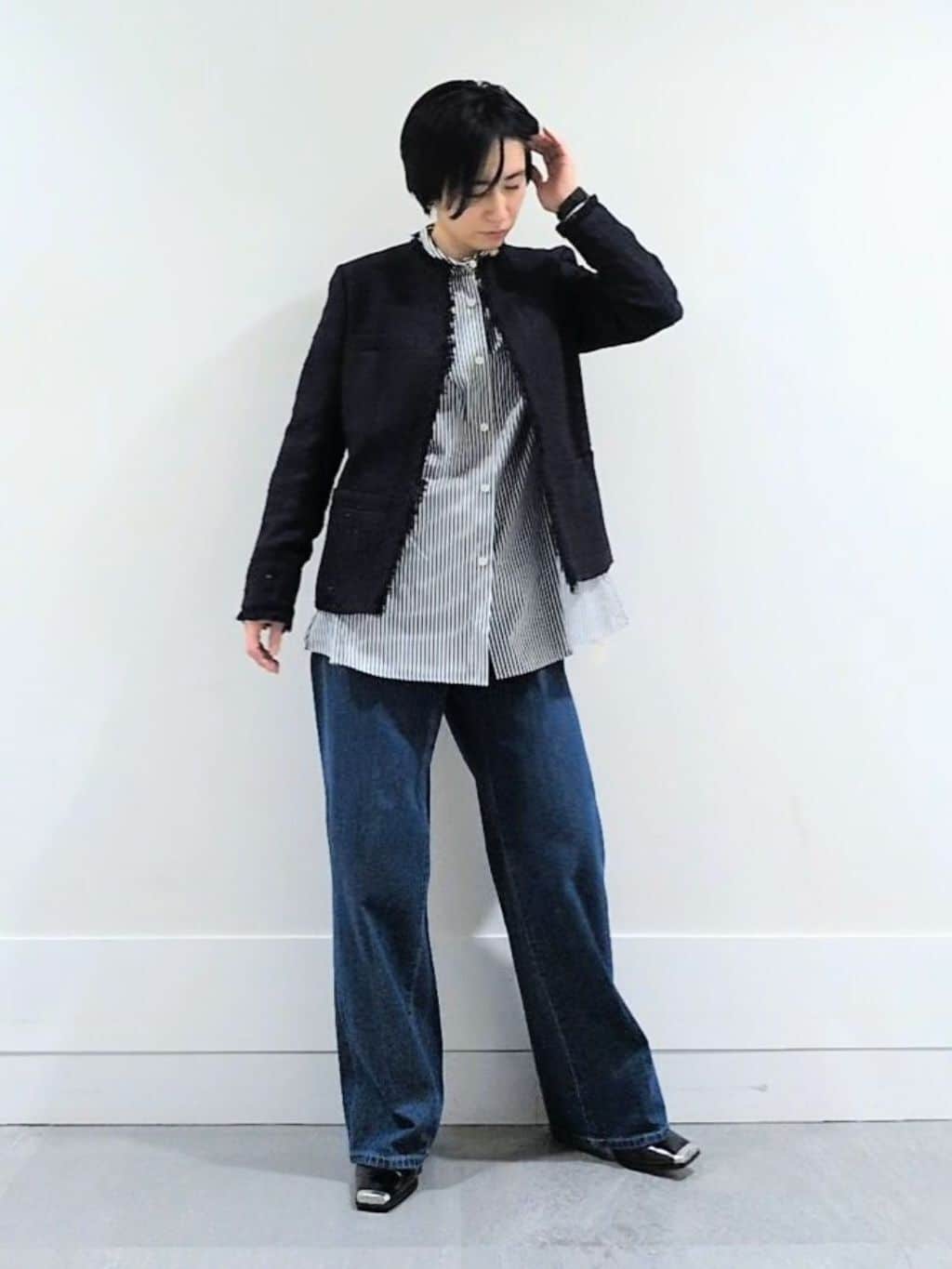 ミズタさんの「UNTITLED｜【仕事着/スーツ】ファンシーツイード ジャケット」を使ったコーディネート