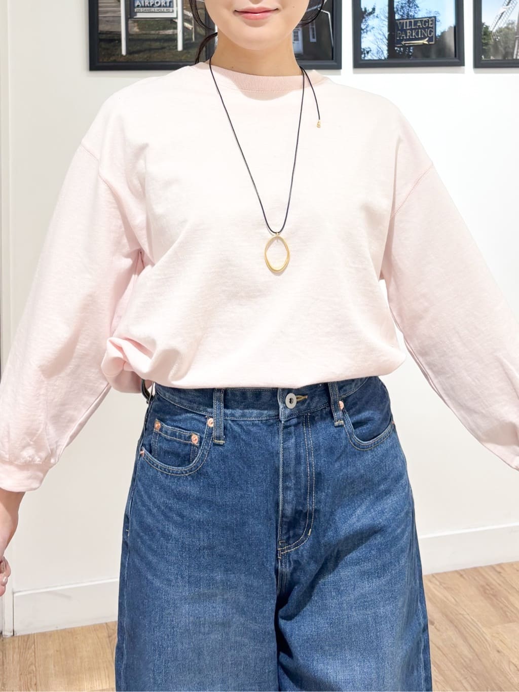 Ririkaさんの「Dessin｜【360度可愛い・洗える】バックヘンリーカットソー」を使ったコーディネート