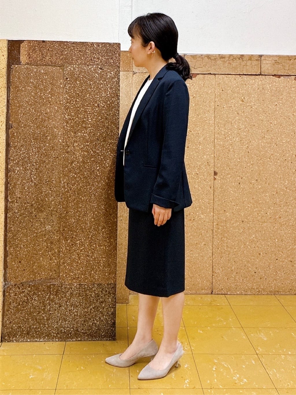 hattoriさんの「INDIVI｜【定番スーツ／UVケア／洗える】ウール調テーラードジャケット」を使ったコーディネート