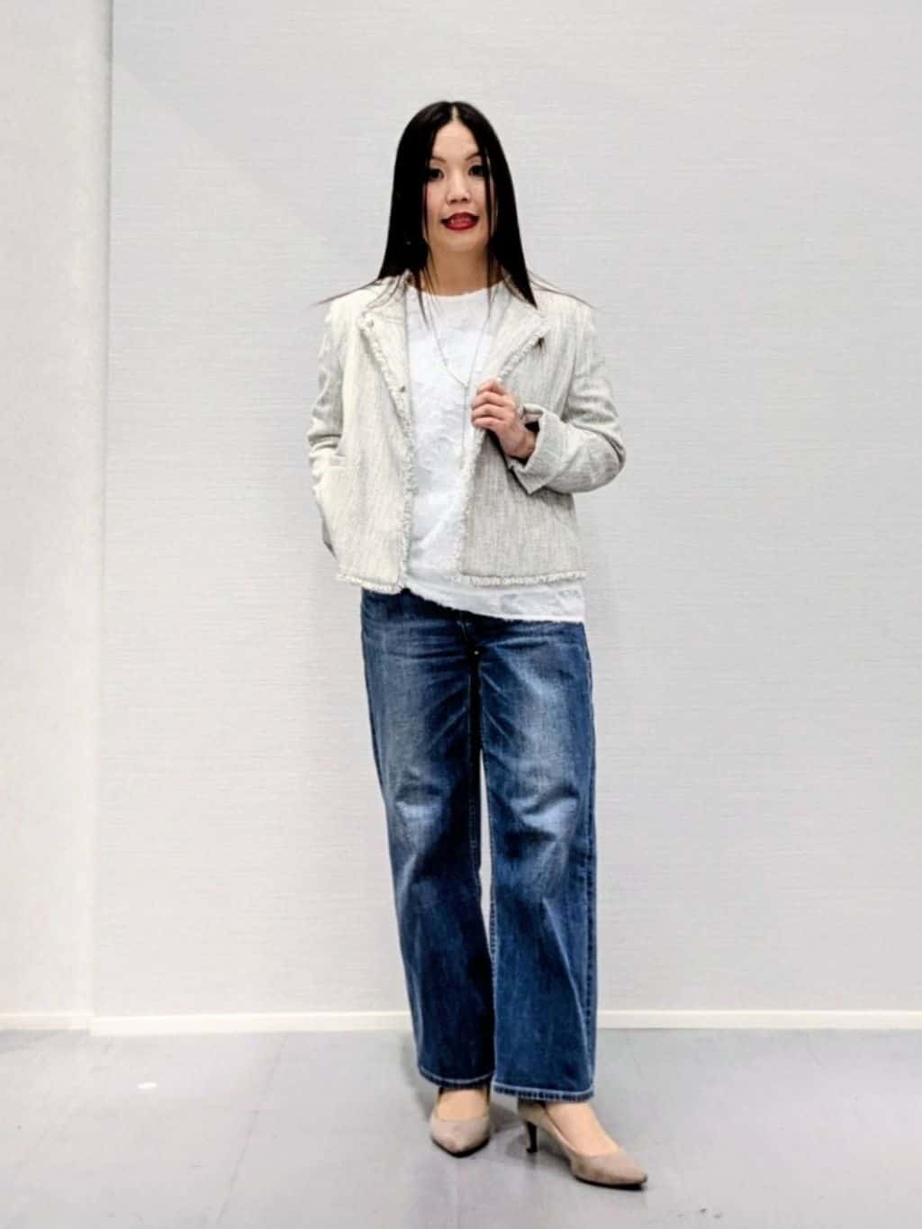makkyさんの「UNTITLED｜【華やか／大人シアー／セレモニー】カットフリンジブラウス」を使ったコーディネート