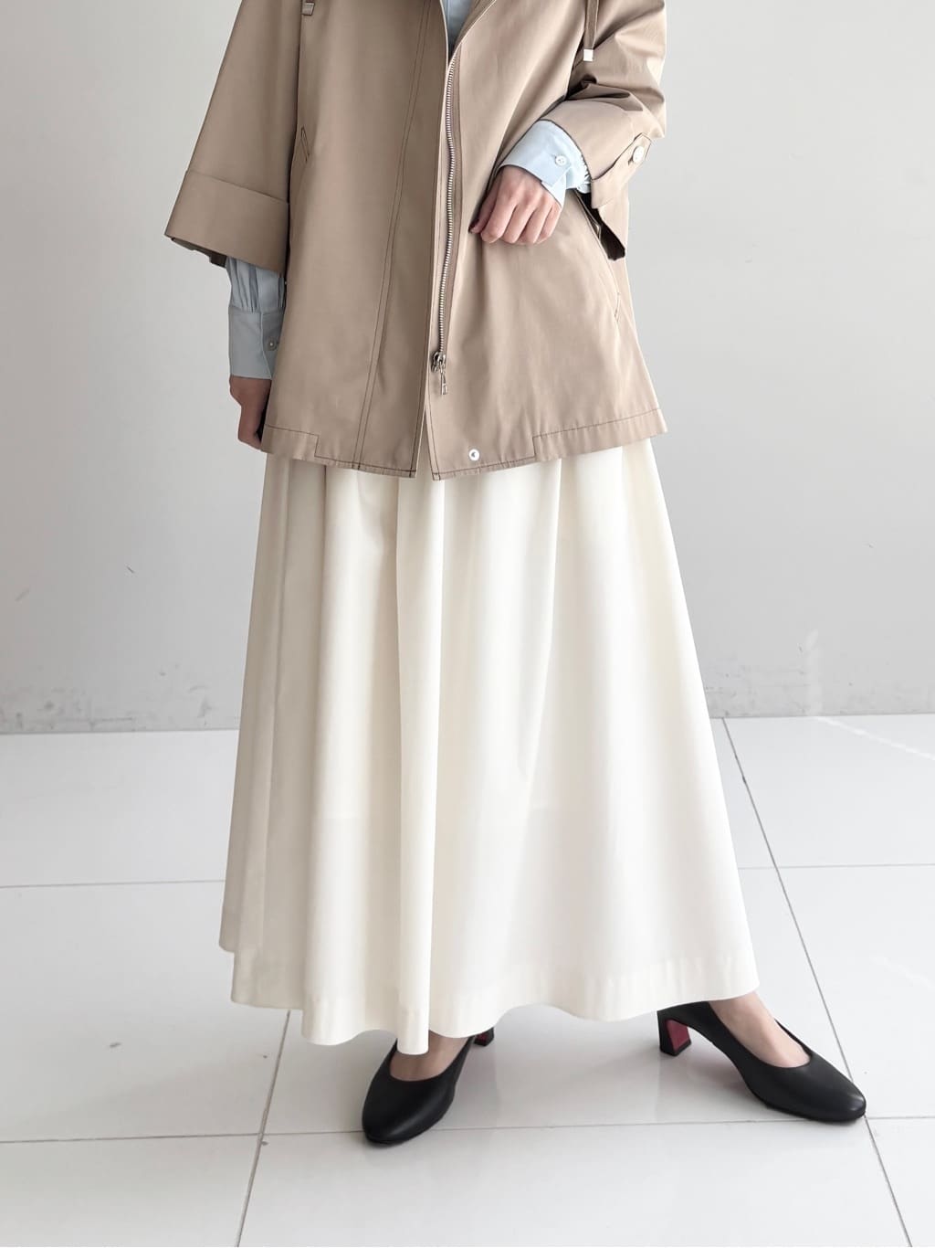 清水夏姫さんの「DRESSTERIOR｜【ウォッシャブル/撥水素材】Ａライン ショートモッズコート」を使ったコーディネート