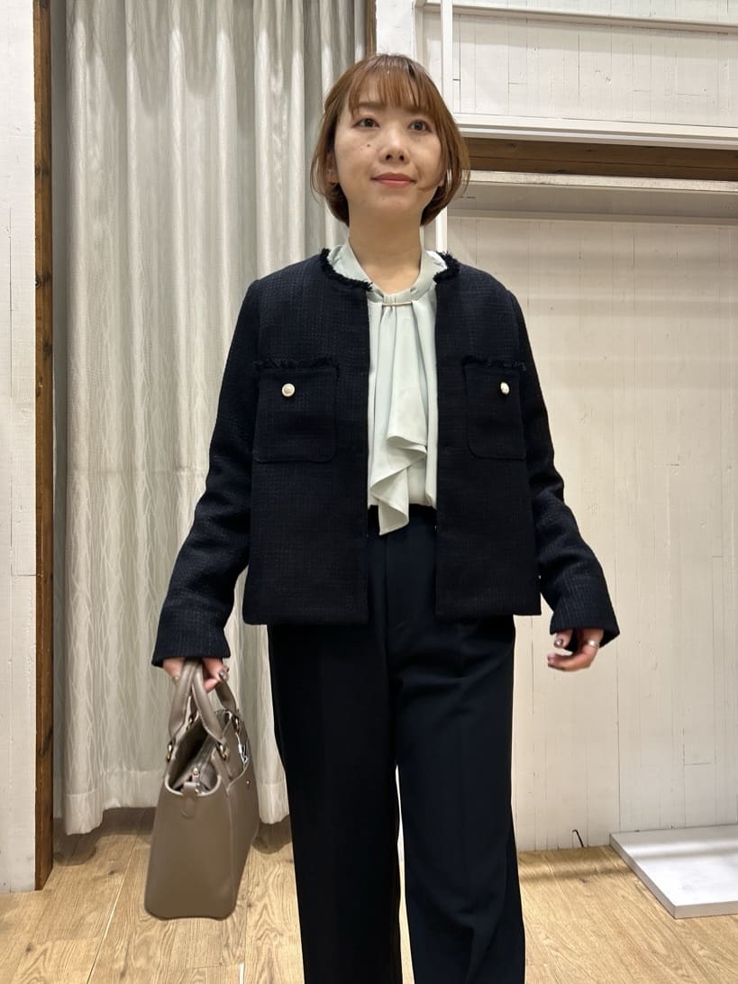 ga_riさんの「THE SHOP TK｜【通勤・セレモニー】ツイードノーカラージャケット」を使ったコーディネート