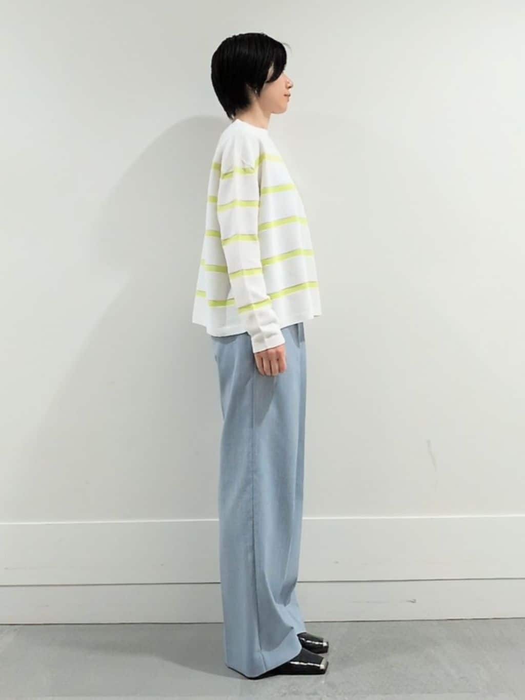 ミズタさんの「UNTITLED｜◆【ゆったり/洗える】クロップドニットプルオーバー」を使ったコーディネート