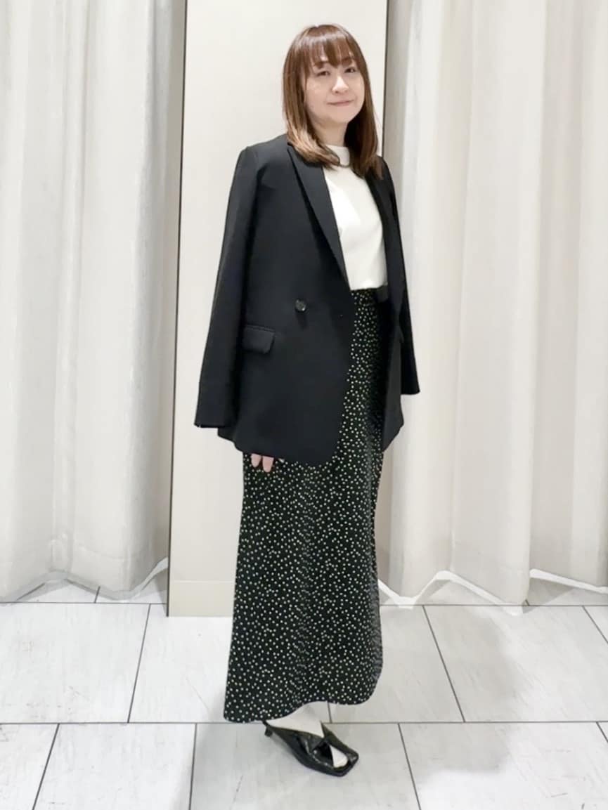 ʏᴜᴋɪᴋᴏさんの「UNTITLED｜◆【洗える/ストレッチ性】ダブルブレストジャケット」を使ったコーディネート