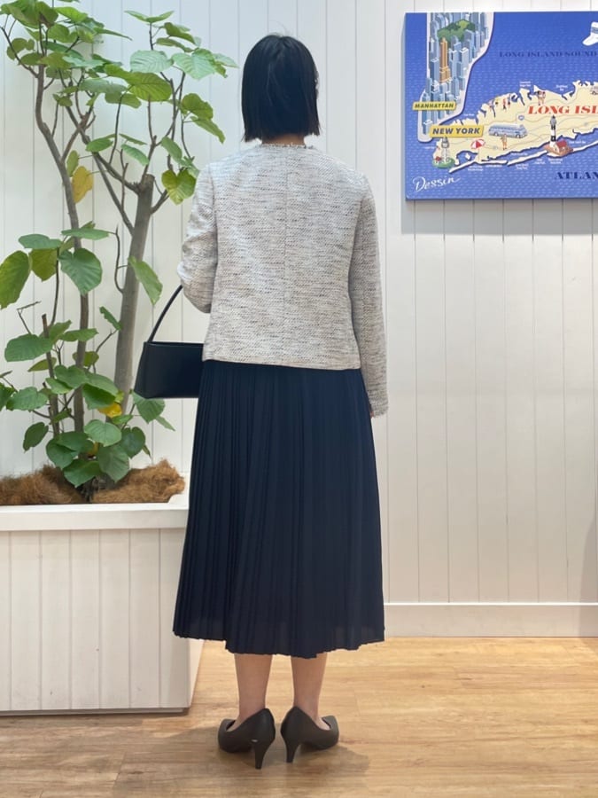 mikaさんの「Dessin｜ツイードクルーネックジャケット」を使ったコーディネート