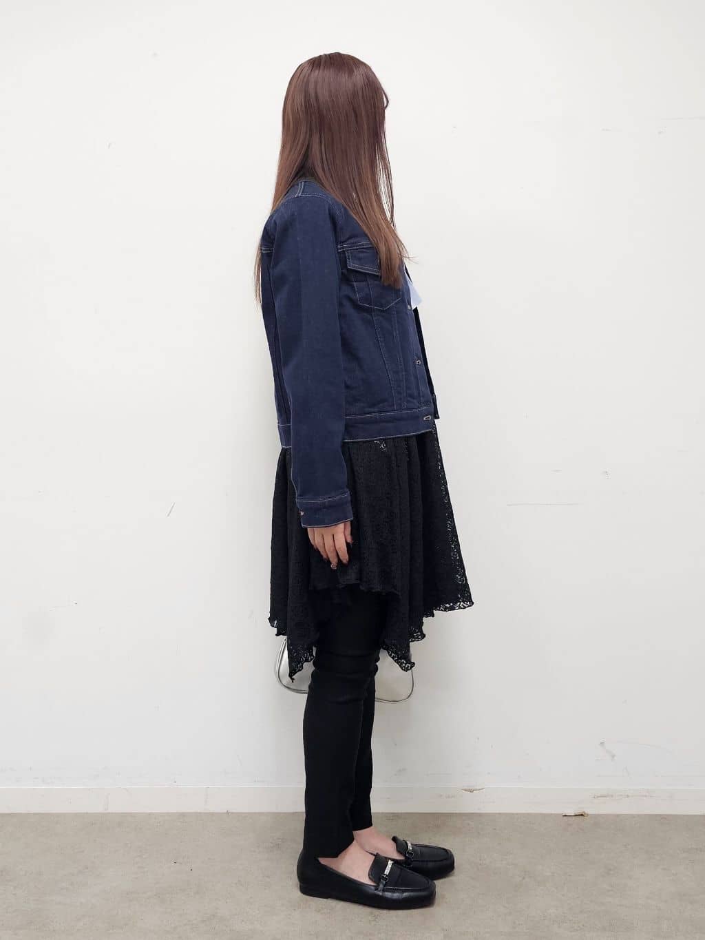 ゆゆさんの「SHOO･LA･RUE｜【SHOO・LA・RUE DENIM/S-LL/高レビュー】大人のための ノーカラーデニムジャケット」を使ったコーディネート