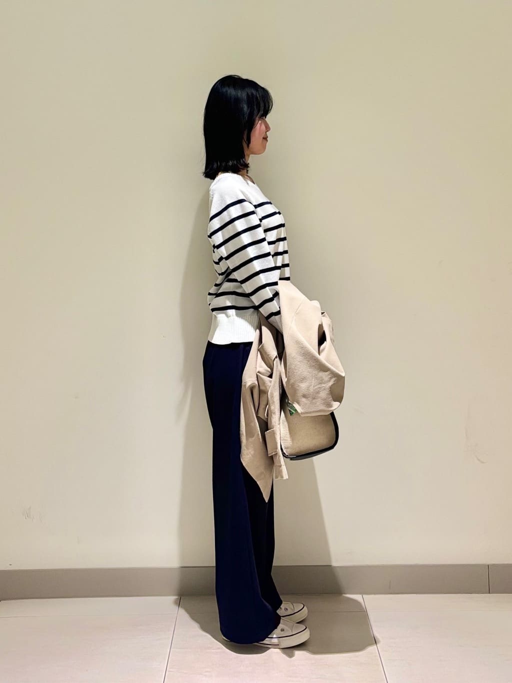 mayuさんの「Dessin｜【洗える】コットンVネックニット」を使ったコーディネート