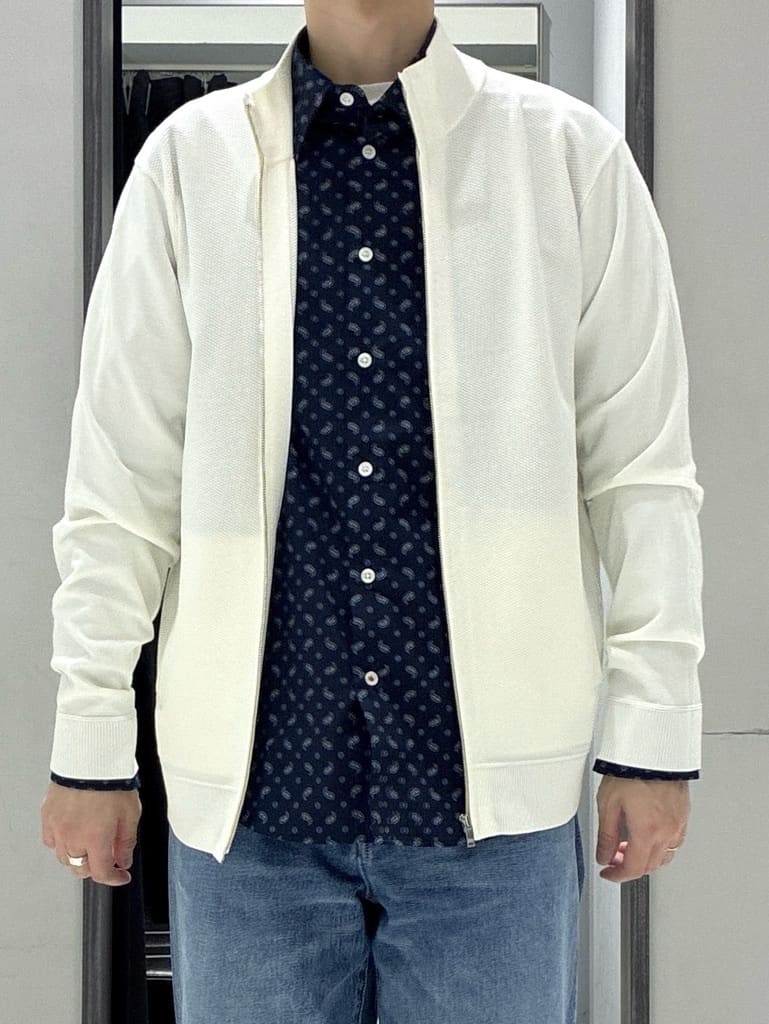 わいずみさんの「TAKEO KIKUCHI｜ジップアップ 鹿の子 ニット」を使ったコーディネート