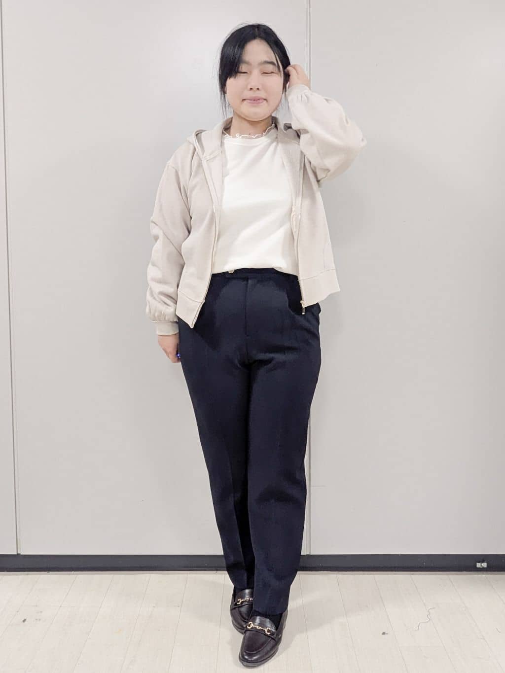 Nonさんの「index｜ドットチュールフリルデザインニット【洗濯機OK】」を使ったコーディネート