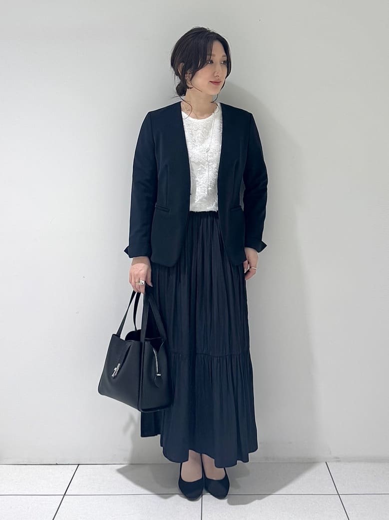 そんさんの「INDIVI｜【通勤スーツ／洗える】ストレッチカラーレスジャケット」を使ったコーディネート