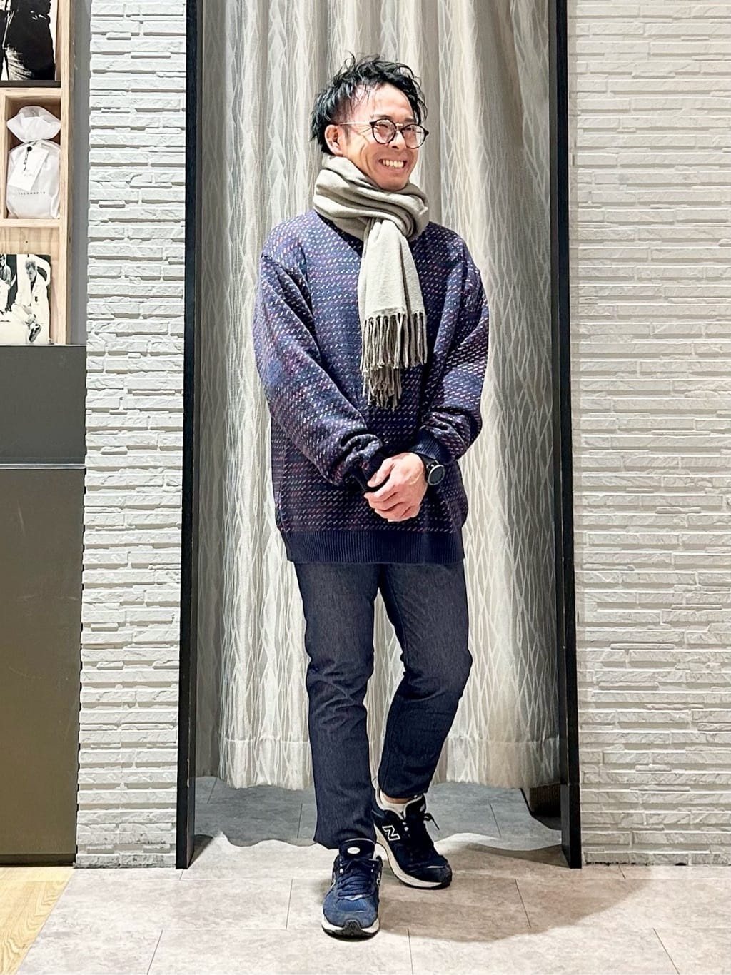 KENJI Iさんの「THE SHOP TK｜バーズアイグラデーションニット 洗濯機OK／ユニセックスでおすすめ！」を使ったコーディネート