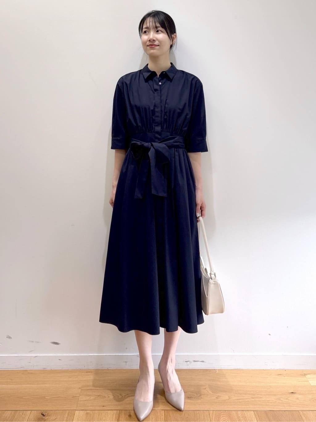 sachikoさんの「OPAQUE.CLIP｜リボンベルト付きシャツワンピース【洗濯機OK／防シワ加工】」を使ったコーディネート