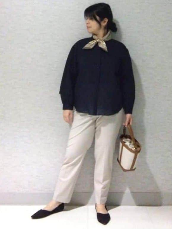 sakoさんの「Reflect｜【ゆったり着られる◎】バンドカラーシャツブラウス」を使ったコーディネート