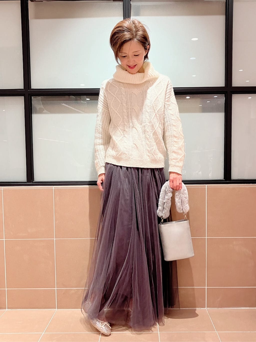 Ｋさんの「ESPERANZA｜【EC限定カラーあり】グリッターバレエシューズ」を使ったコーディネート