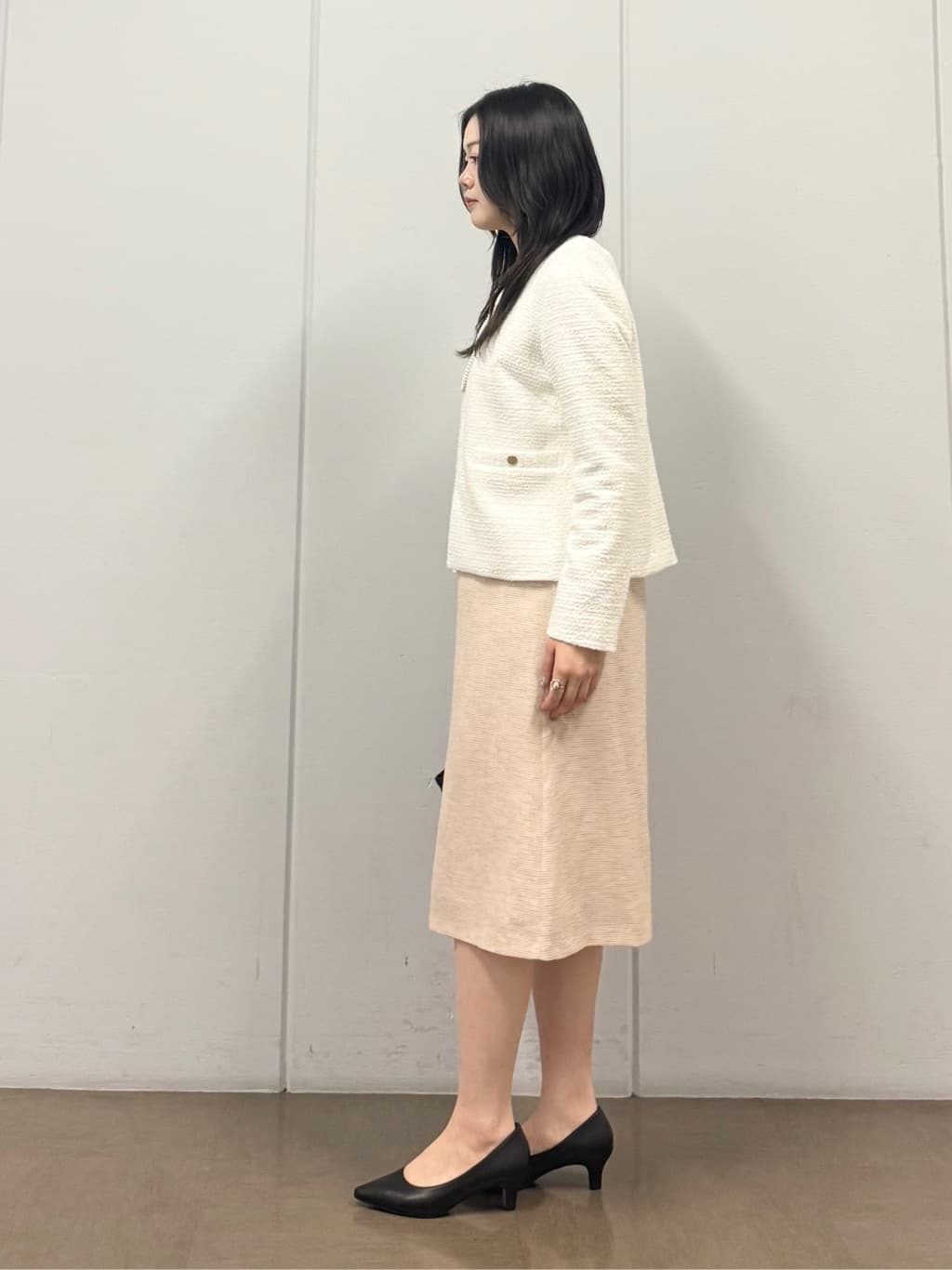 mizukiさんの「INDIVI｜【セレモニー／洗える】ミックスツイードライトジャケット」を使ったコーディネート