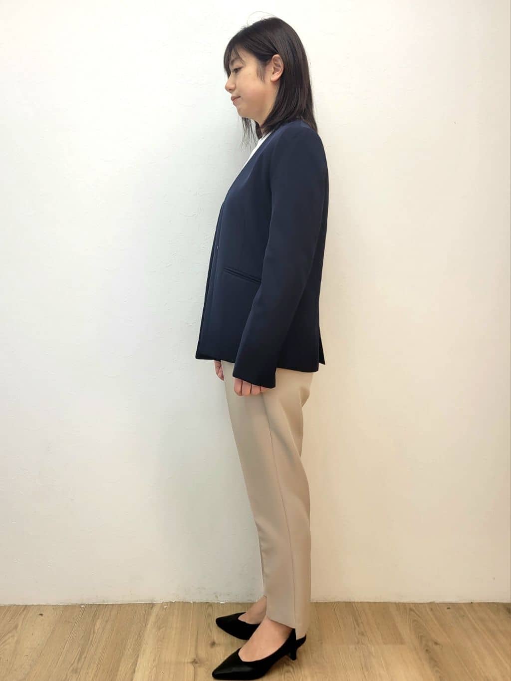 LISAさんの「OPAQUE.CLIP｜《通勤／セットアップ対応》 Vネックジャケット／ダブルクロス【洗濯機OK】」を使ったコーディネート