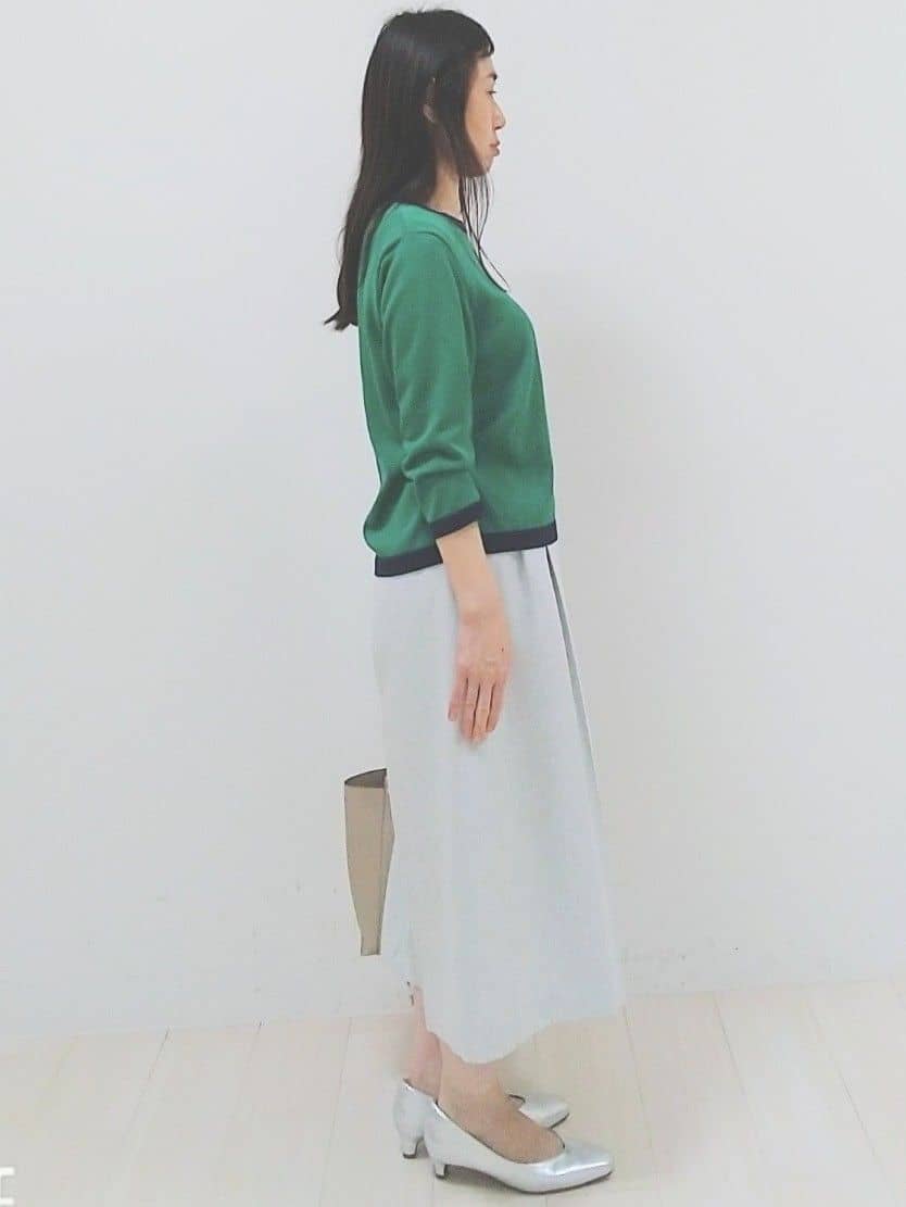 SANAさんの「Reflect｜【アンサンブル可】バイカラーニット」を使ったコーディネート