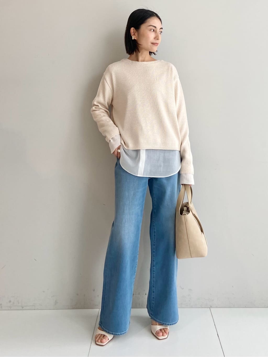 AYAさんの「UNTITLED｜◆【洗える/光沢感】ファンシーヤーンニット」を使ったコーディネート