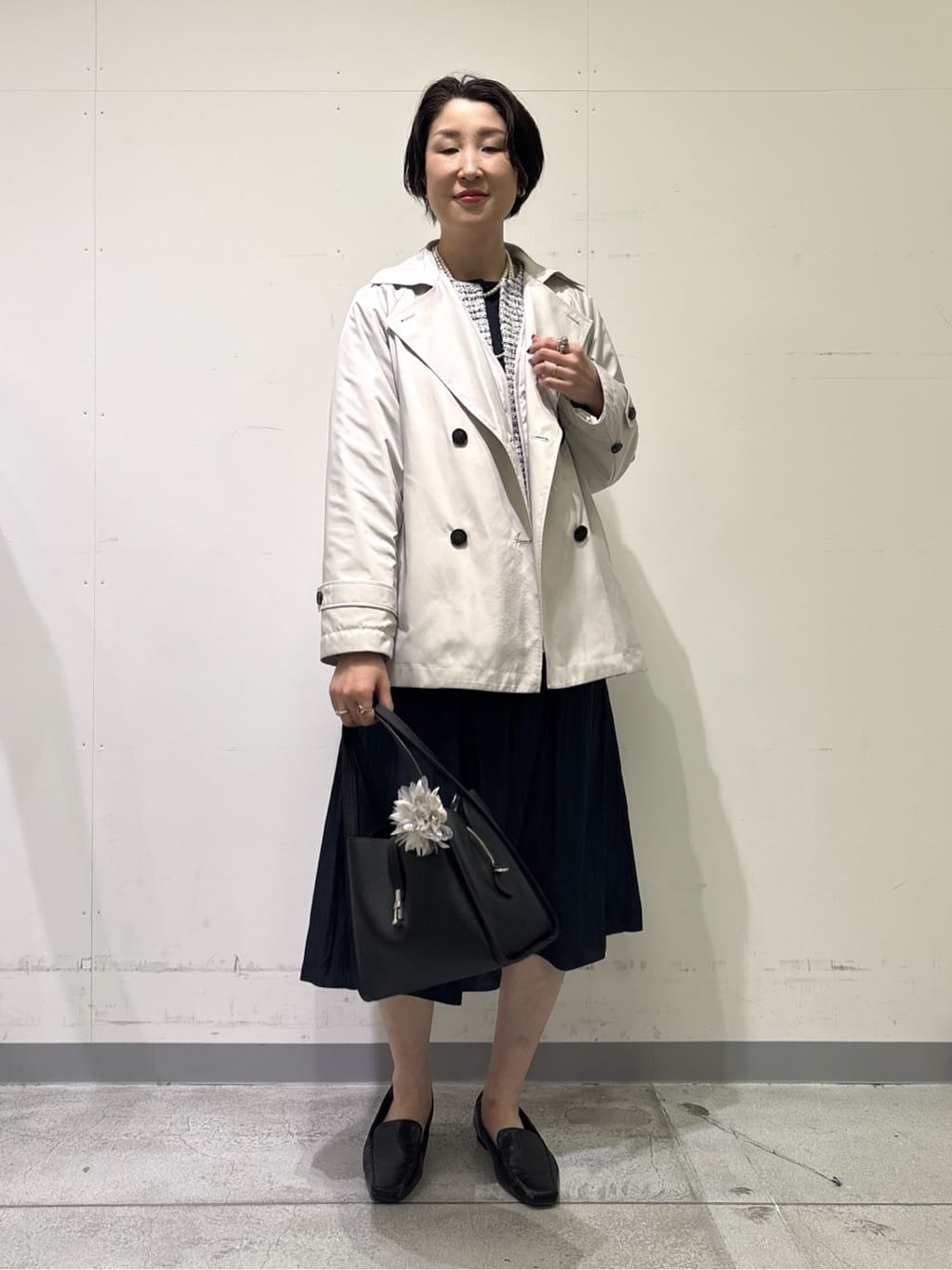 yuriさんの「INDIVI｜【セレモニー／洗える】ミックスツイードライトジャケット」を使ったコーディネート